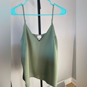 Sage green silky tank top